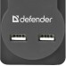 Сетевой фильтр Defender DFS 751, черный, 1.8 м